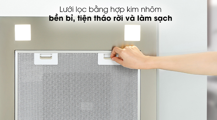 Máy hút mùi Torino có chất liệu an toàn, bền bỉ và dễ dàng vệ sinh