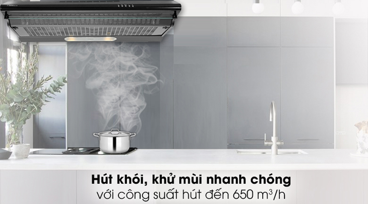 Máy hút mùi Torino có khả năng hút khói, khử mùi nhanh chóng nhờ công suất hút mạnh mẽ