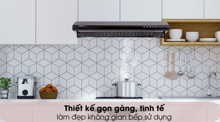 Máy hút mùi Torino sở hữu thiết kế cổ điển sang trọng, tiết kiệm không gian bếp