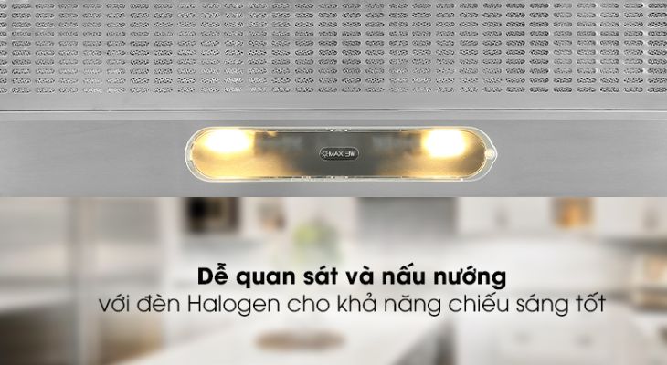 Máy hút mùi âm tủ Torino FS303GE2XK23PU3V2LIX/F/90 trang bị đèn halogen chiếu sáng tốt