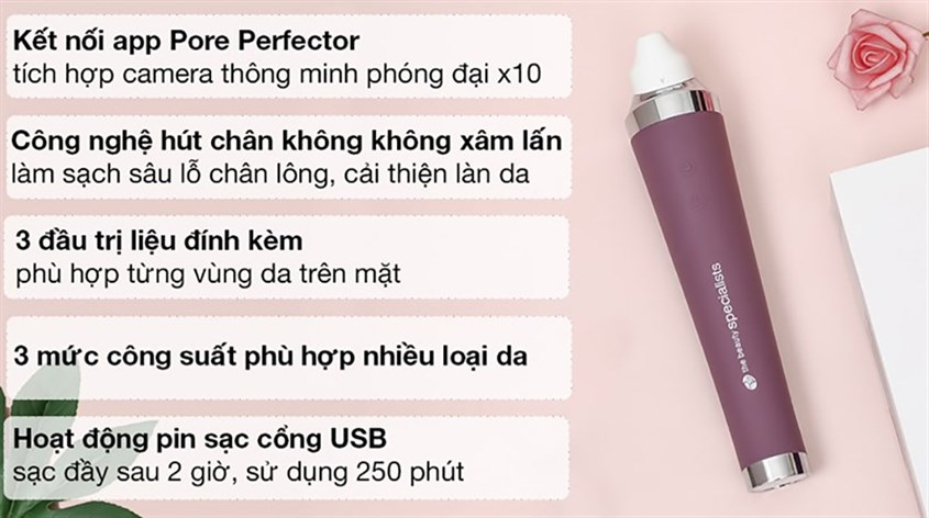 Máy hút mụn Rio Beauty DRMC-GP không chỉ nhiều tính năng hữu ích cho làn da mà còn giúp tiết kiệm chi phí nặn mụn tại spa