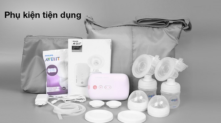 Máy hút sữa điện đôi Philips Avent Eureka SCF393.11 được trang bị thêm nhiều phụ kiện đi kèm