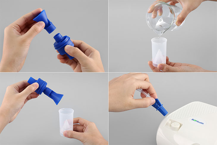 Bước 2: Lấy thuốc cho vào cốc đựng thuốc