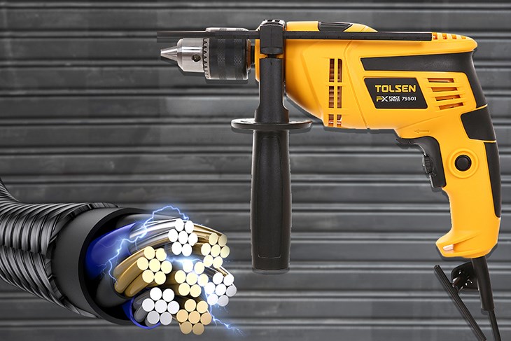 Máy khoan búa điện Tolsen 79501 500W đạt hiệu suất cao, bền bỉ