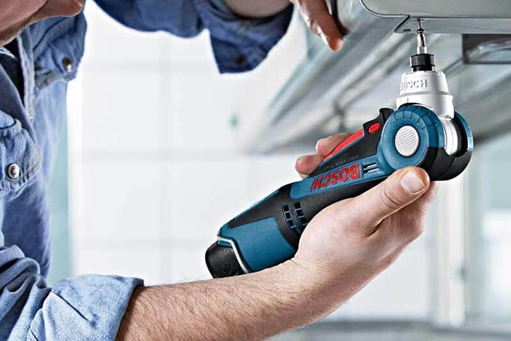 Máy khoan góc có công dụng khoan bắt, tháo ốc vít ở những vị trí nhỏ hẹp và bị khuất