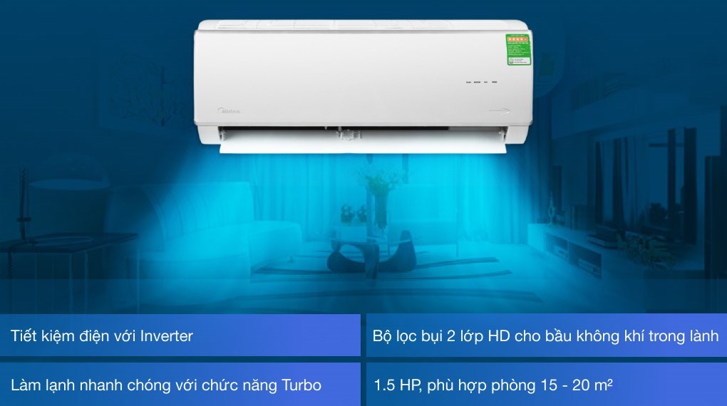 Máy lạnh Midea Inverter 1.5 HP MSAFA-13CRDN8 có giá trong phân khúc tầm 6 triệu đồng (Cập nhật ngày 07/2024)