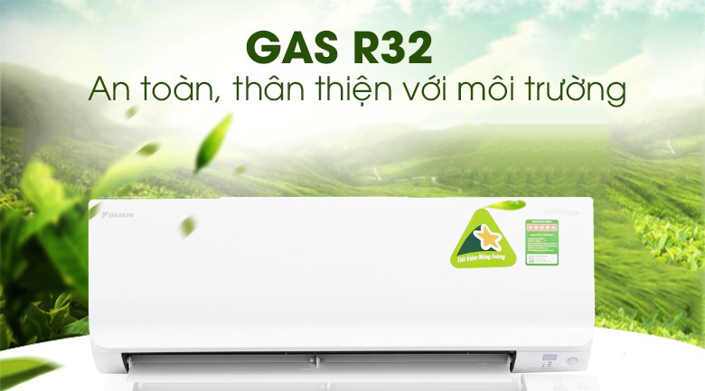Máy lạnh Daikin Inverter 1.5 HP ATKC35UAVMV sử dụng gas R32 thân thiện với môi trường