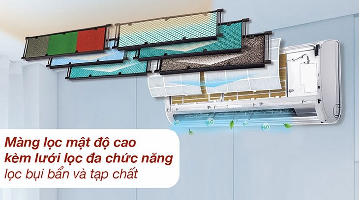 Máy lạnh Gree Inverter 2 HP CHARM18CI có khả năng lọc không khí bảo vệ sức khoẻ