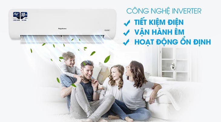 Máy lạnh Nagakawa Inverter 1 HP NIS-C09R2H10 trang bị công nghệ Inverter siêu tiết kiệm điện