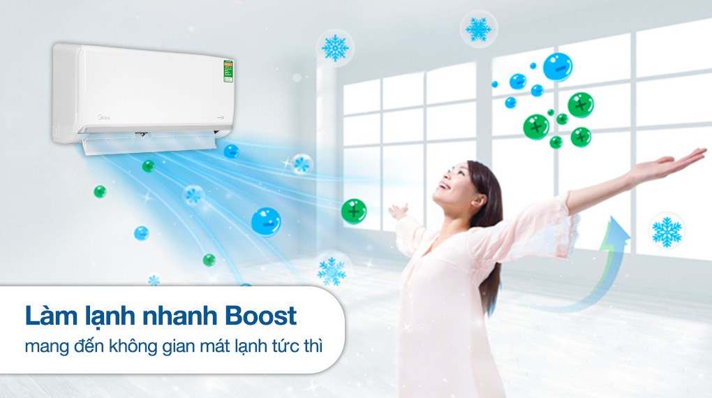 Công nghệ làm lạnh nhanh giúp người dùng tận hưởng không gian mát lạnh ngay tức thì