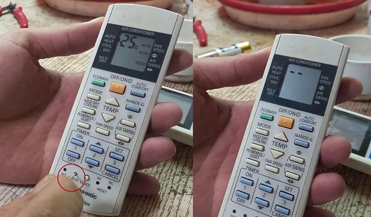 Nhấn giữ nút Check trên remote khoảng 5 - 10 giây