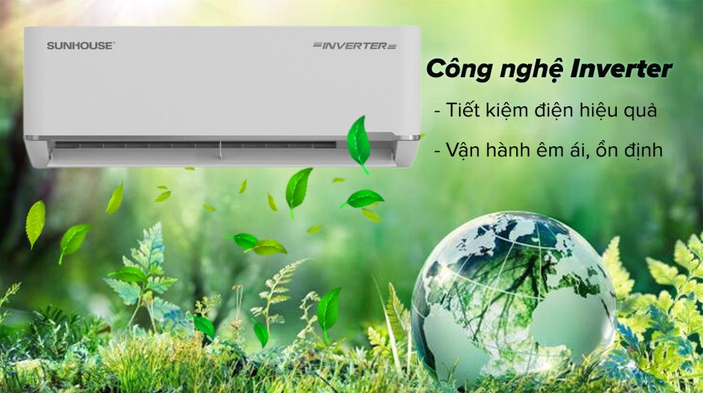 Điều hòa Sunhouse Inverter Không SHR-AW18IC650 được trang bị công nghệ Inverter giúp tiết kiệm điện năng
