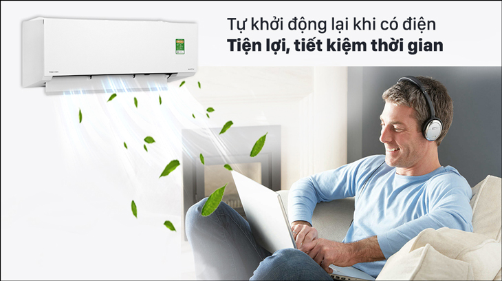 Máy lạnh Toshiba Inverter 1 HP RAS-H10E2KCVG-V được tích hợp chức năng khởi động lại tự động giúp bạn không cần phải tốn công cài đặt như ban đầu