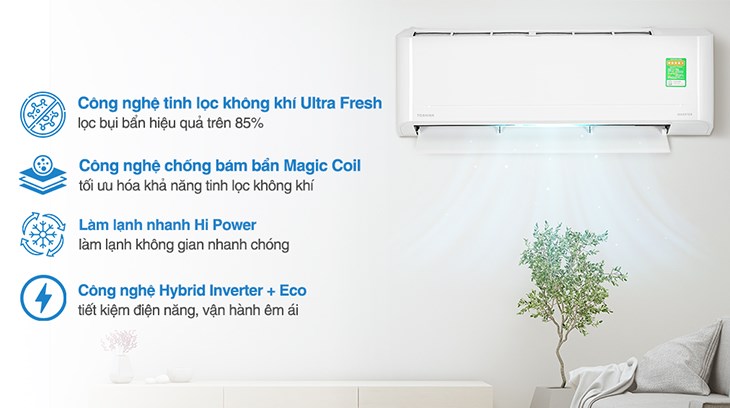 Máy lạnh Toshiba Inverter 2 HP RAS-H18S4KCV2G-V thuộc dòng máy treo tường cao cấp