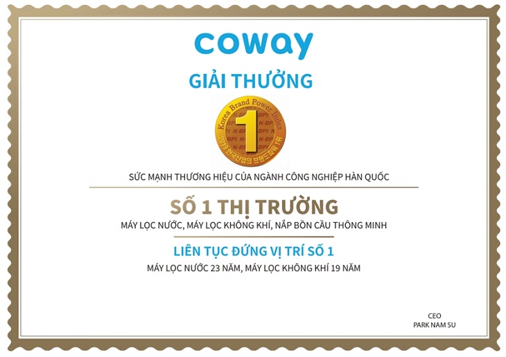 Coway gặt hái được nhiều thành tựu đáng kể