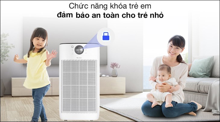 Máy lọc không khí Gree GCF700AENA 62W được tích hợp tính năng khóa trẻ em, đảm bảo an toàn cho người dùng, đặc biệt là gia đình có trẻ nhỏ