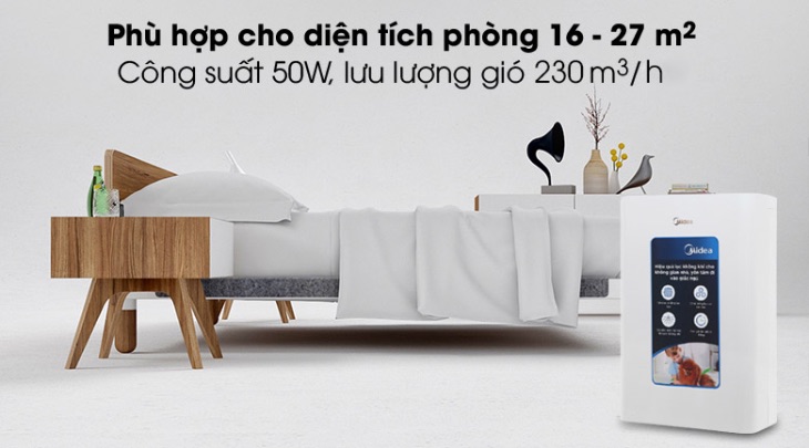 Máy lọc không khí Midea có công suất mạnh mẽ