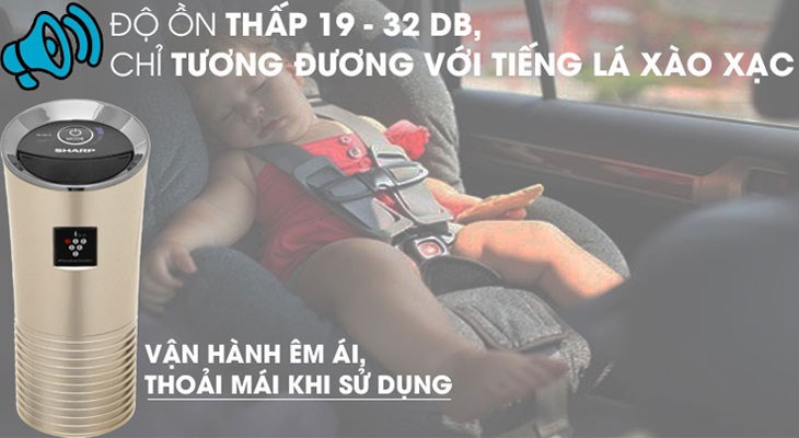 Máy lọc không khí hoạt động êm ái và giúp giảm bớt mùi khó chịu trên ô tô