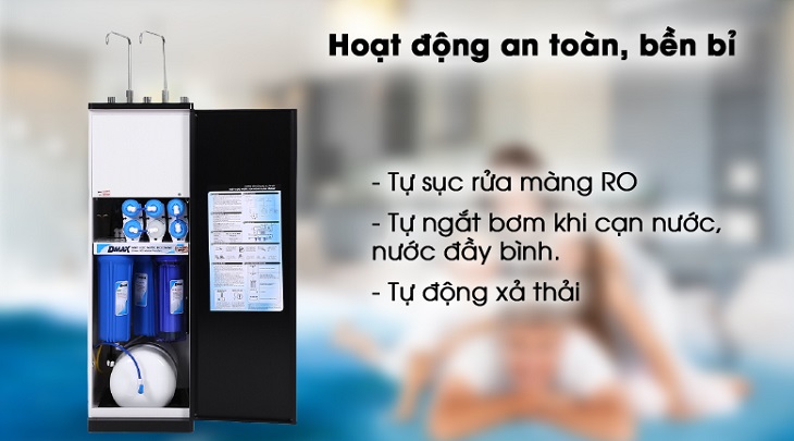 Máy lọc nước RO nóng nguội lạnh Dmax LNT003 10 lõi được trang bị nhiều tiện ích tiện lợi cho người dùng