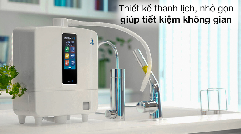 Máy lọc nước ion kiềm Kangen LeveLuk K8 8 tấm điện cực có thiết kế thanh lịch, nhỏ gọn, tiết kiệm không gian