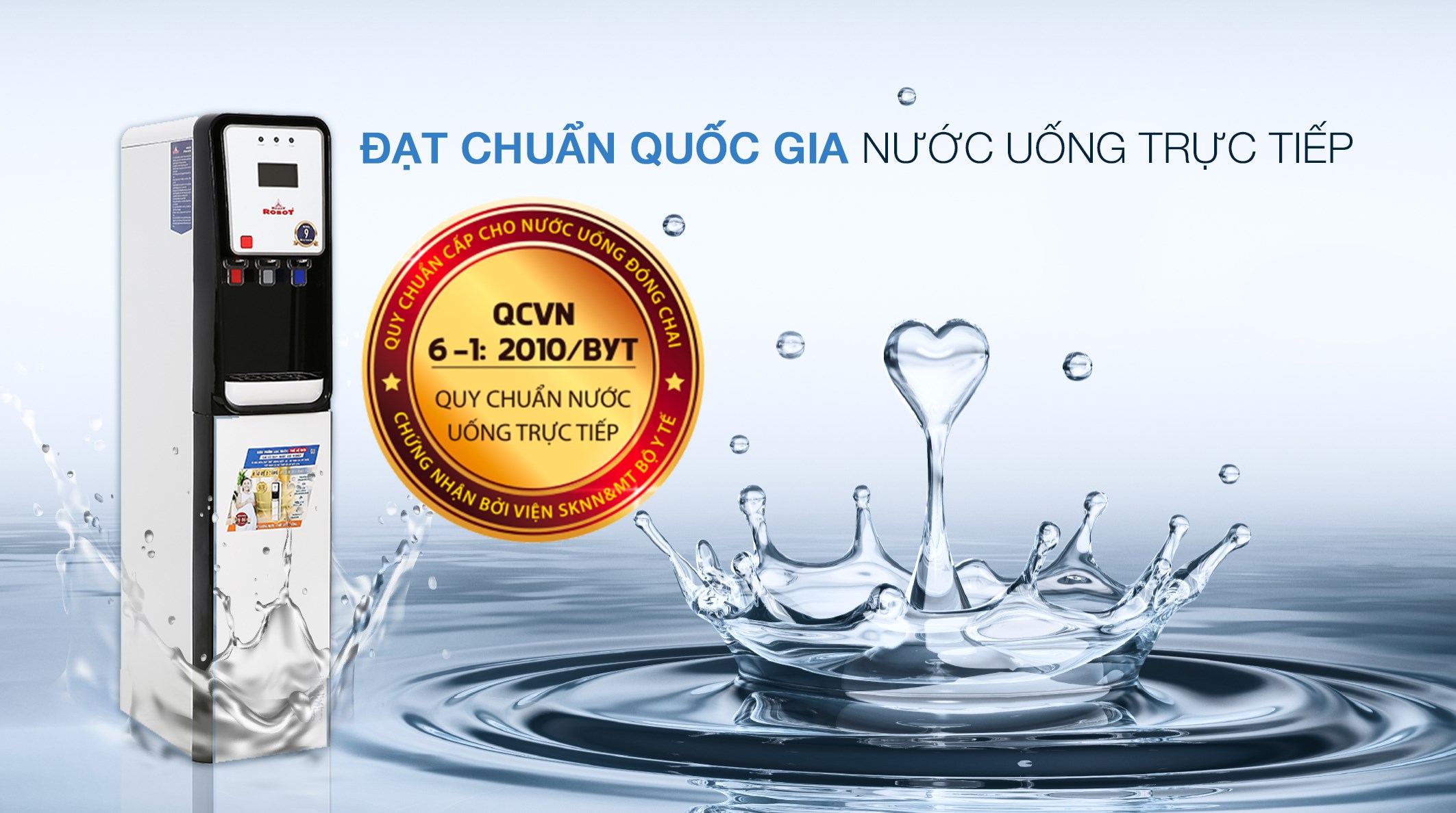 Máy lọc nước RO nóng nguội lạnh Robot GRAND-X9WKUR 9 lõi