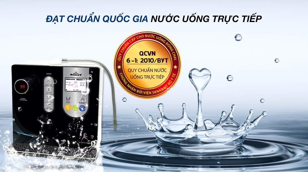 Máy lọc nước điện giải ion kiềm nóng nguội Robot IonSmart 510X 2 lõi 5 tấm điện cực