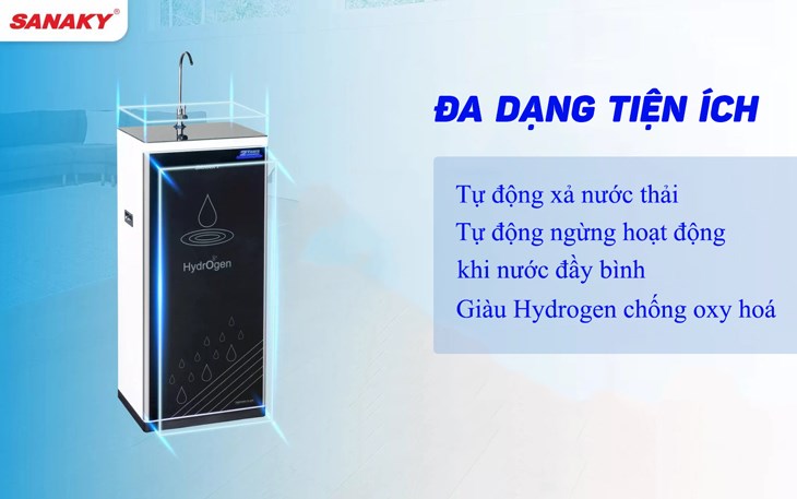 Các tiện ích thông minh trên máy lọc nước RO nóng nguội lạnh Sanaky VH202HY 11 lõi