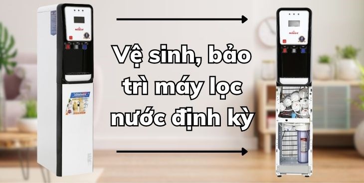 Vệ sinh và bảo trì máy lọc nước RO nóng nguội lạnh Robot GRAND-X9WKUR 9 lõi định kỳ để gia tăng độ bền cho sản phẩm và tiết kiệm điện năng