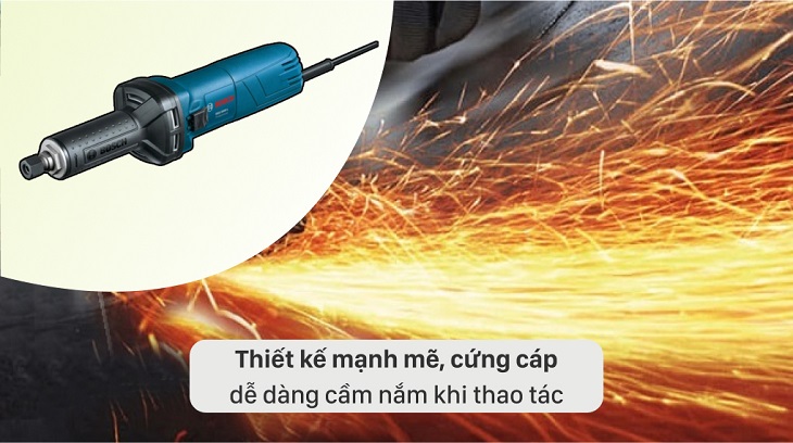 Máy mài thẳng Bosch GGS 5000L 500W có tay cầm bọc đệm cao su cách điện