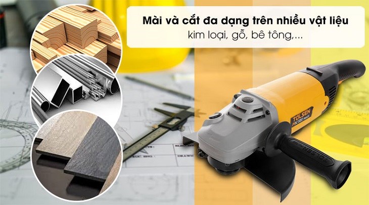 Máy mài góc Tolsen 79525 2400W cho khả năng mài và cắt trên đa dạng vật liệu với tốc độ chính xác và mượt mà