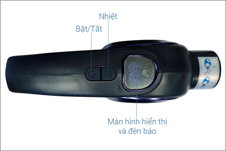 Máy massage cầm tay Kachi có bảng điều khiển bằng các nút nhấn, dễ dàng thao tác