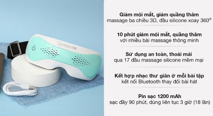 Máy massage mắt HASUTA HME-120 với nhiều ưu điểm nổi bật rất đáng để người dùng đầu tư