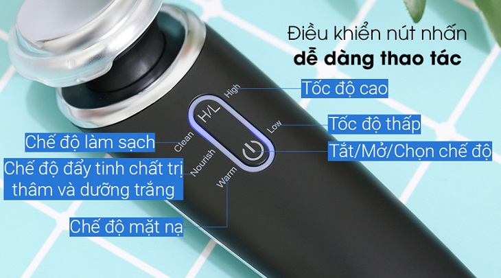 Có thể điều chỉnh chức năng, chế độ thông qua nút nhấn trên thân máy