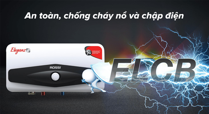 Bình nước nóng Rossi 20 lít Eleganz C REC20SL an toàn, chống cháy nổ và chập điện nhờ cầu dao ELCB