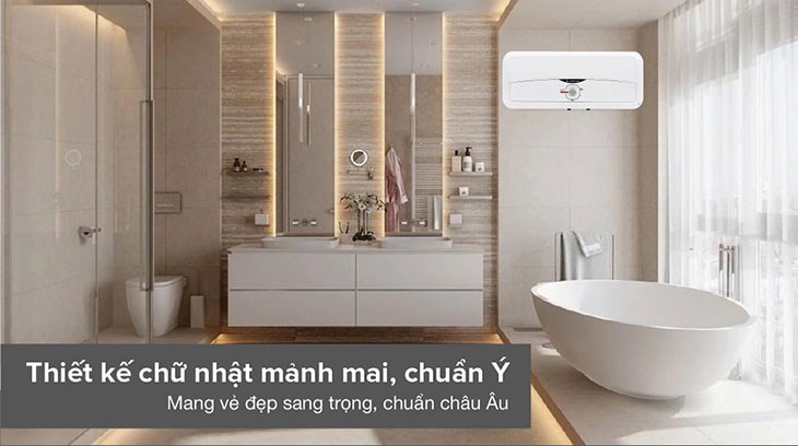 Máy nước nóng gián tiếp Ariston 20 lít 2500W SL2 20 R 2.5FE - MT sở hữu thiết kế nhỏ gọn, gam màu trắng đẹp mắt hài hòa mọi không gian