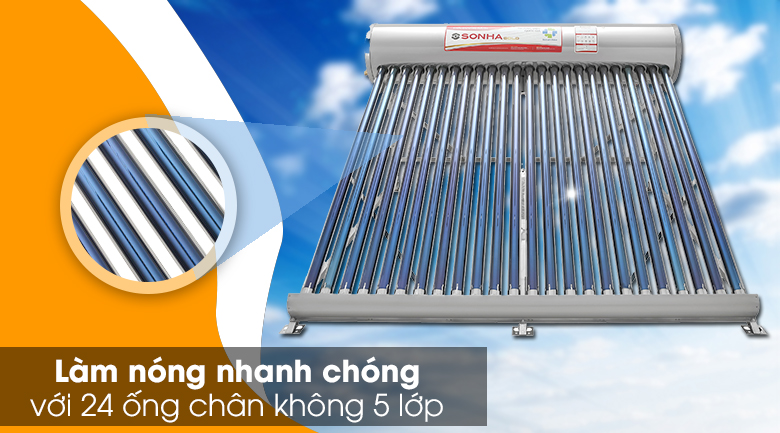 Máy nước nóng năng lượng mặt trời Sơn Hà 240 lít Gold 58-240