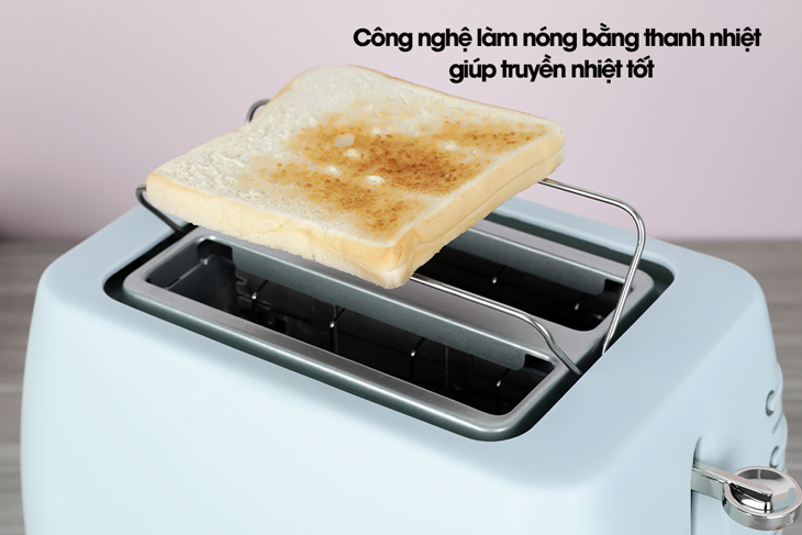 Máy nướng bánh mì Lock&Lock EJB221BLU được trang bị công nghệ làm nóng bằng thanh nhiệt
