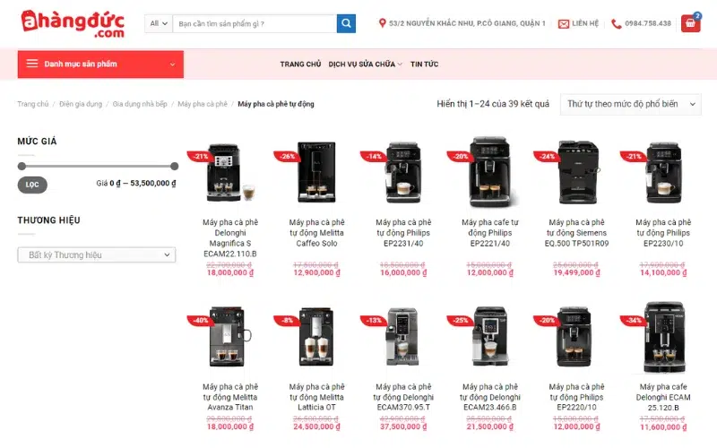 Máy pha cà phê Delonghi EC885 GIÁ SỐC A Hàng Đức - địa chỉ chuyên bán máy pha cà phê uy tín