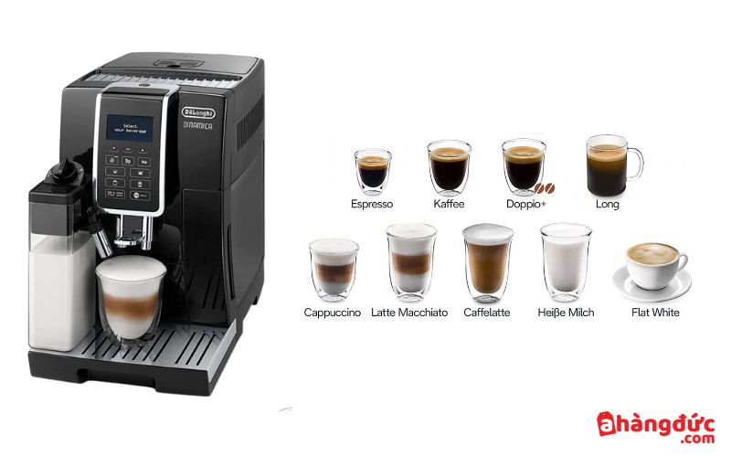 Delonghi ECAM350.55.SB Dinamica pha chế được đa dạng các loại cà phê