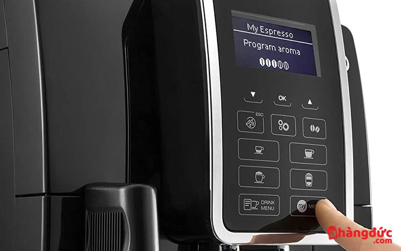 Bảng điều khiển cùng màn hình LCD của Delonghi ECAM350.55.SB dễ sử dụng