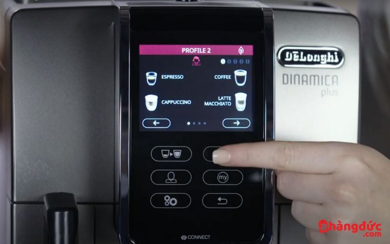 Delonghi ECAM370.95.T Dinamica Plus được trang bị bảng điều khiển cảm ứng siêu nhạy