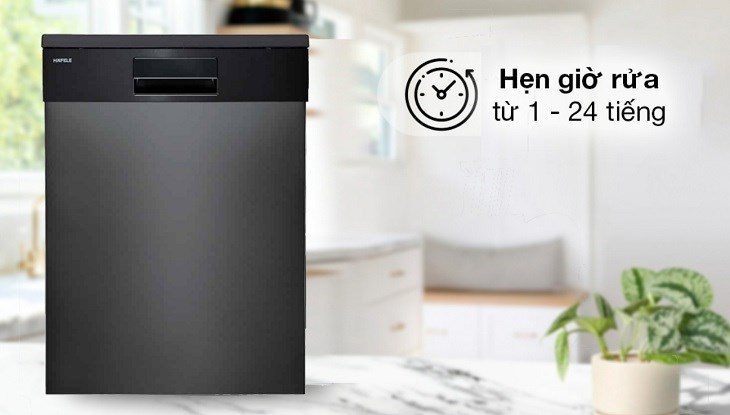 Máy rửa chén bán âm Hafele HDW-SI60AB trang bị tính năng hẹn giờ rửa thuận tiện cho việc sử dụng