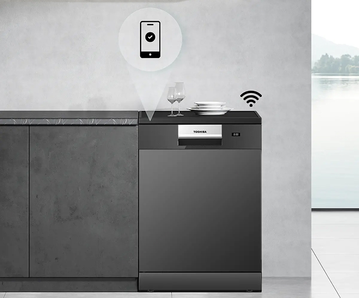 Điều khiển máy rửa chén Toshiba từ xa qua ứng dụng TSmartLife