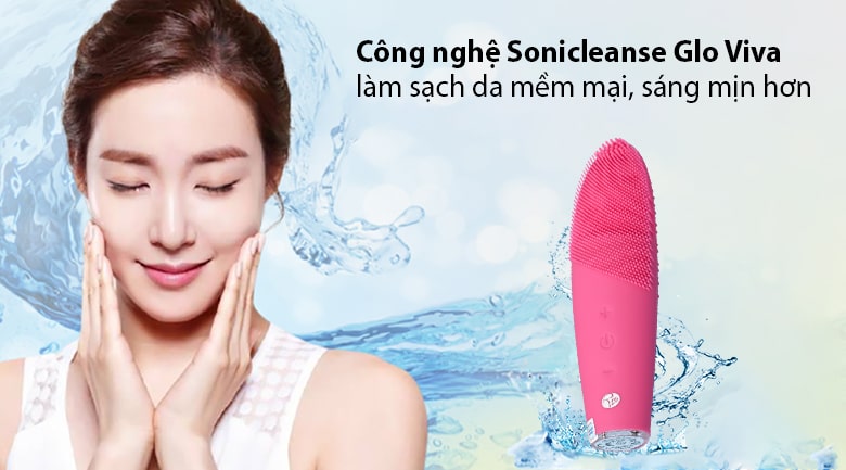 Máy rửa mặt kèm chức năng nhiệt Rio FADF-H được tích hợp công nghệ Sonicleanse Glo Viva giúp làn da trở nên mềm mại, mịn màng hơn