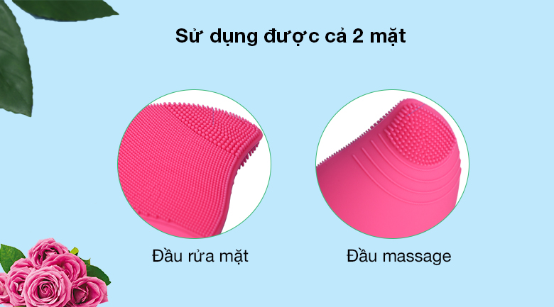Máy rửa mặt Rio FADC có thể sử dụng được 2 mặt để làm sạch và massage cho da mặt