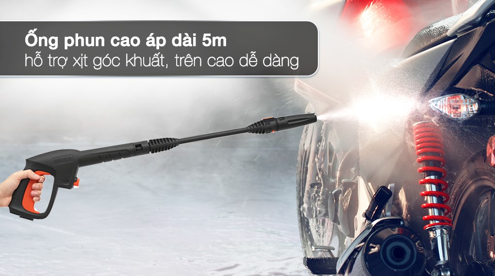 Ống phun cao áp 5m hỗ trợ người dùng phun xịt dễ dàng