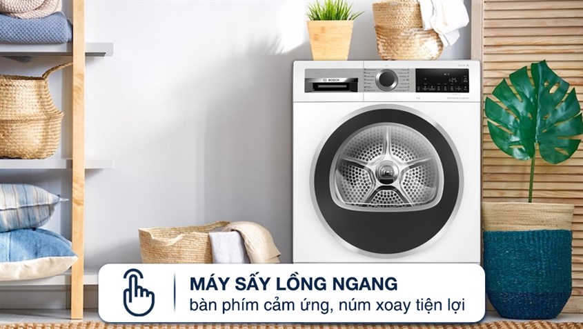 Máy sấy bơm nhiệt Bosch 9 kg WQG24570SG
