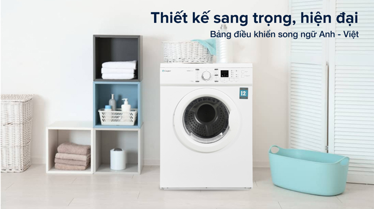 Máy sấy thông hơi Casper 7.2 Kg TD-72VWD có thiết kế sang trọng, hiện đại