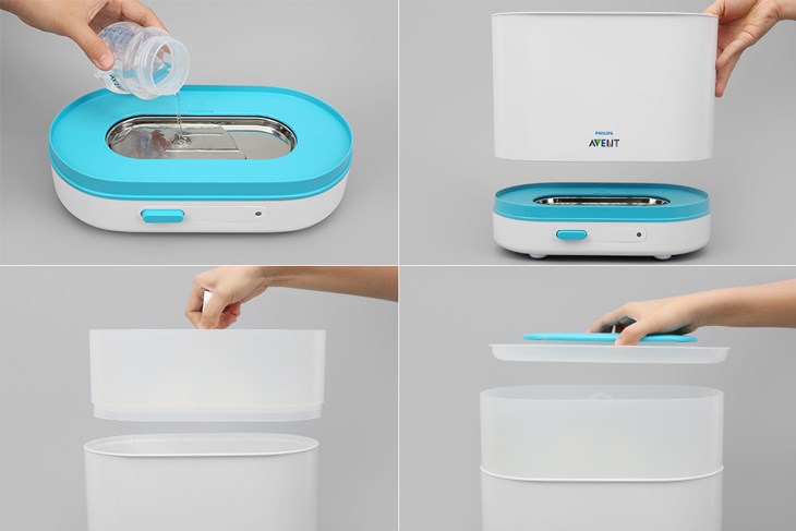 Máy tiệt trùng bình sữa 3 trong 1 Philips Avent SCF284/02 sở hữu công suất 650W, chu kỳ tiệt trùng chỉ mất khoảng 6 phút