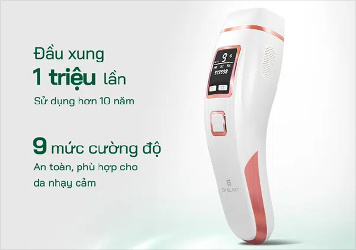 Máy triệt lông Dr Glatt có 9 nhiều mức độ phù hợp với từng vùng da